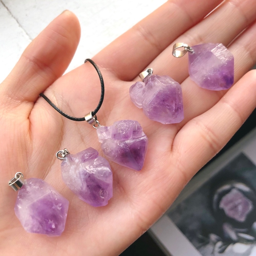 Raw Amethyst Nugget Pendant Necklace/Choker